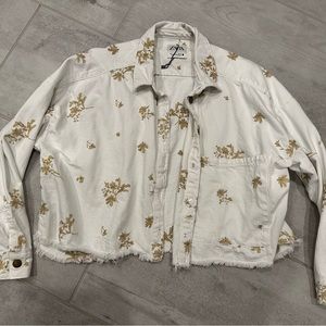 Zara white denim shacket